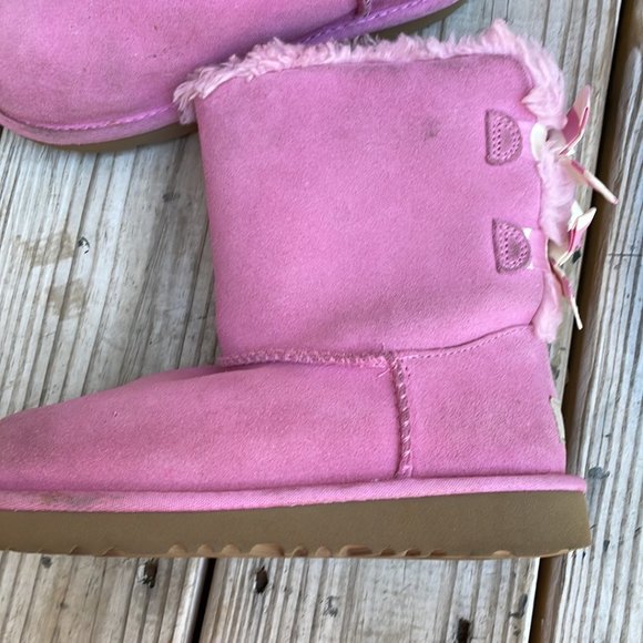 UGG Bailey PInk Bow Striped Boots Size 3 - Picture 6 of 14